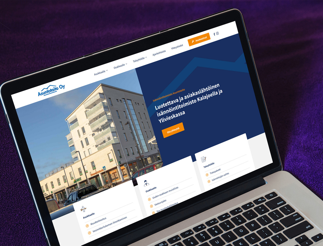 Asuntotaito Oy, verkkosivusto ja valokuvauspalvelut.